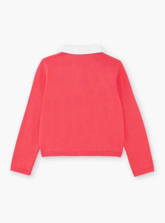 Cardigan bambina rosa guaiava ZOPAETTE / 21E2PFJ1CARD323