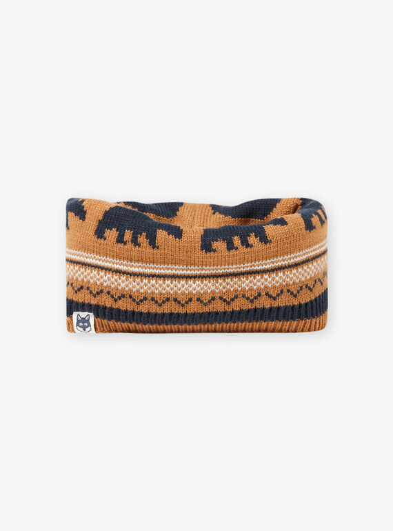 Scaldacollo in maglia jacquard con motivi orso bambino BICOUAGE / 21H4PGE2SNO804