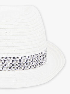 Cappello bianco fascia fantasia a contrasto neonato CYBERIC / 22E4BG11CHA000