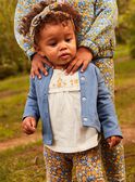 Camicia écru, leggings e fascia blu navy con stampa a fiori 23E1BF81ENS001