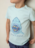 T-shirt blu con motivo squalo ZUZAGE1 / 21E3PGL3TMC614
