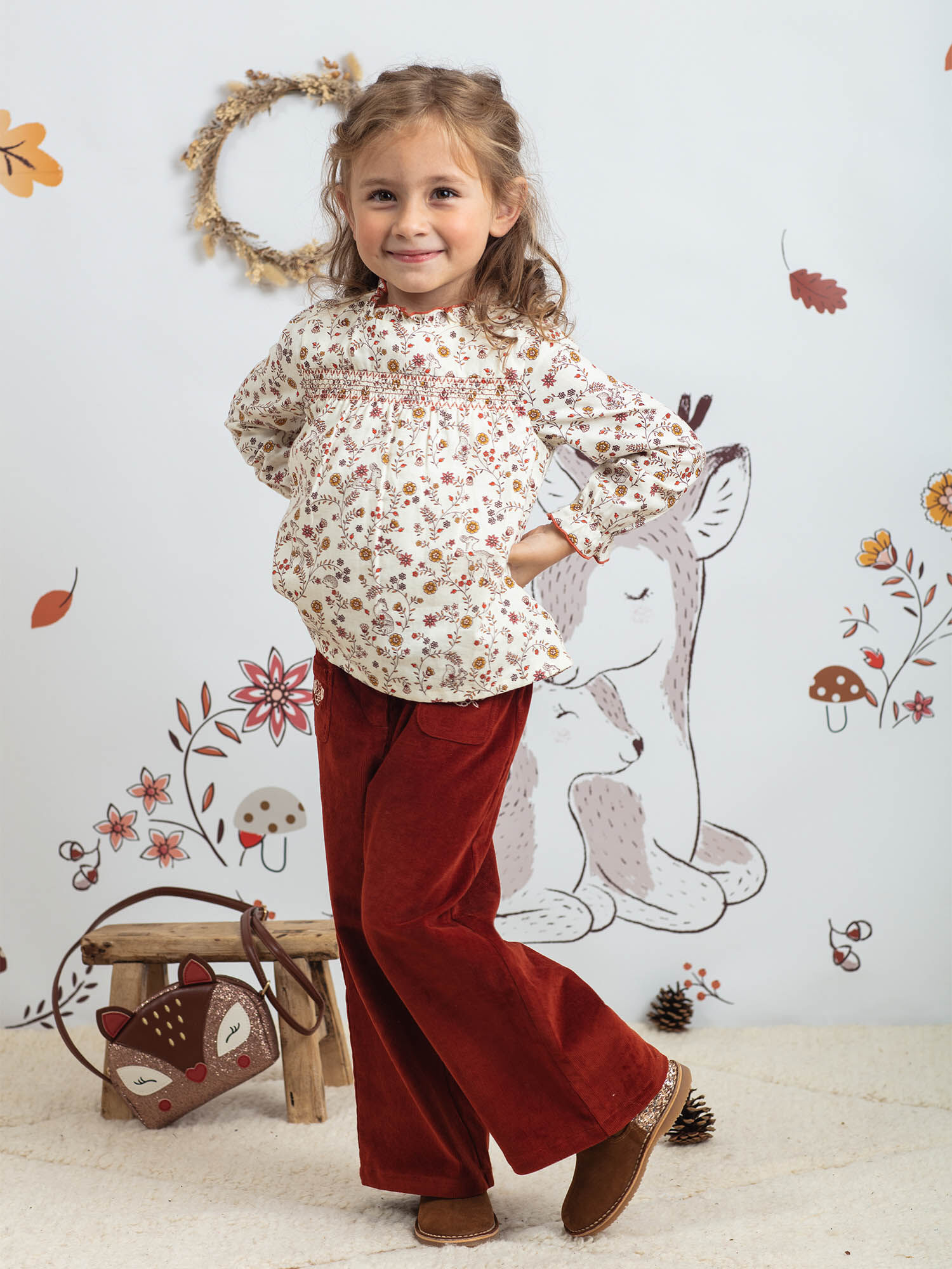 Pantaloni larghi rosso scuro bambina Ragazza Sergent Major