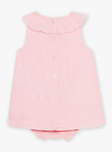 Abito in popeline rosa con ricami conchiglie e bloomer neonata CASOLEIL / 22E1BFN1ROBD315