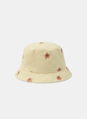 Cappello da pescatore giallo con ricami piovre arancione KAYOURI / 24E4BGS1CHAB116