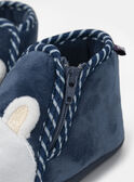 Scarpina blu con muso d'orso bianco per neonato NEANTOINE / 25F10BG31CHP070