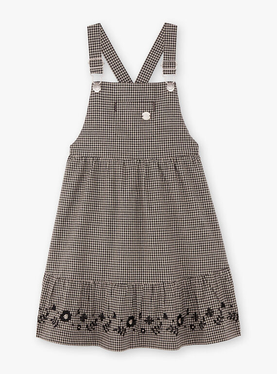 Abito salopette taglio morbido vichy bambina BECHAETTE / 21H2PF21CHS090