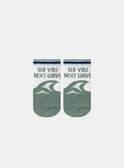 Calze Jacquard Animazione See You Next Wave bianche e turchesi KLIVAGAGE / 24E4PGR1SOQG600