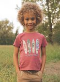 T-shirt rosso con stampa surf FISURFAGE / 23E3PGD2TMC303