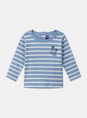 T-shirt alla marinata blu pastello ed ecrù LADREDO / 24H1BGJ1TMLC236
