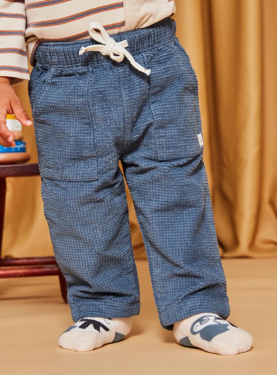 Pantaloni in velluto a costine blu-grigio DASECTOR / 22H1BGY2PAN205