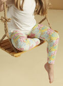Leggings ecrù con stampa a fiori bambina CEFLOETTE 3 / 22E4PFU3CAL811