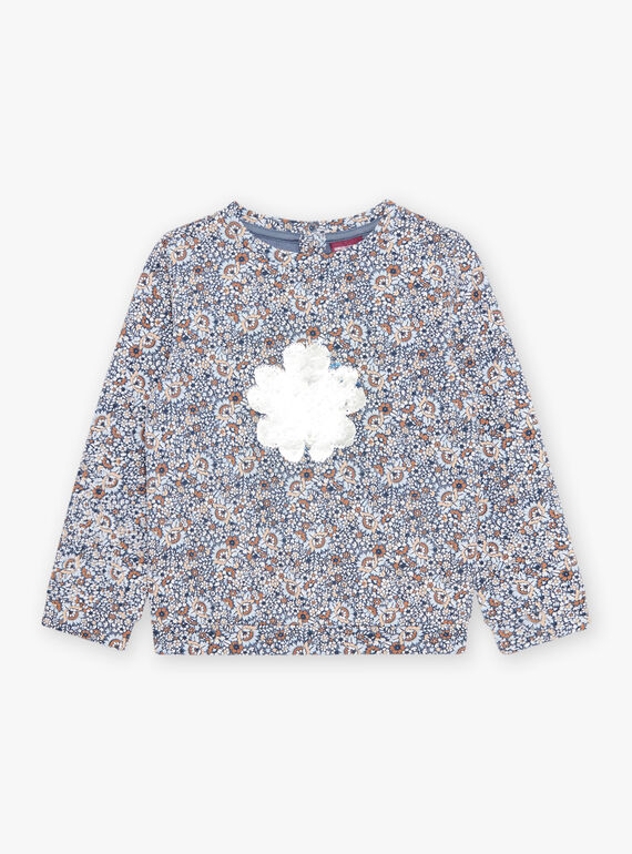 Felpa con stampa a fiori e motivo fiocco di neve in paillettes double face DIASWETTE / 22H2PFY1SWEC206
