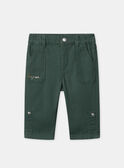 Pantaloni risvoltabili verde scuro per neonato NAFLO / 25H1BGS2PAN608