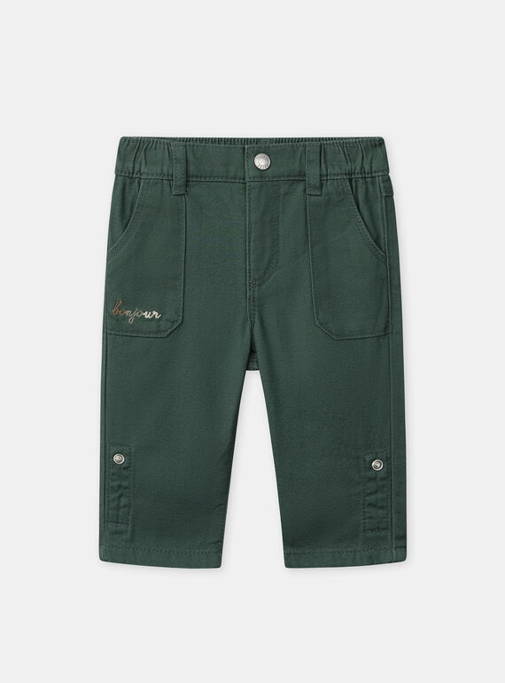 Pantaloni risvoltabili verde scuro per neonato NAFLO / 25H1BGS2PAN608