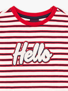 T-shirt maniche lunghe a righe scritta Hello bambino BEBILAGE / 21H3PG52TML001