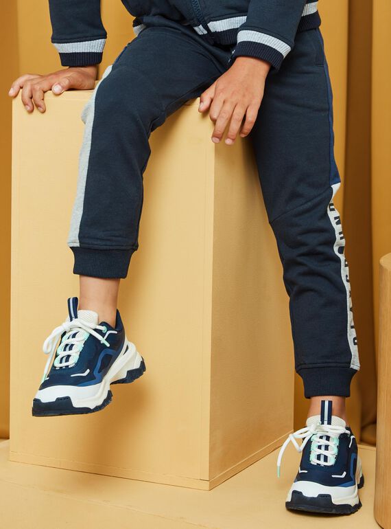 Pantaloni sportivi blu scuro con dettagli blu e grigio melange DICLAGE2 / 22H3PGL2JGB705