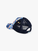 Cappellino blu con stampa squali FLYTOAGE / 23E4PGR1CHAC226