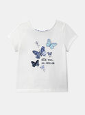 T-shirt écru con farfalle LEPAPYETTE / 24H2PFJ1TMC001