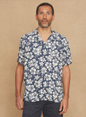 Camicia navy con stampa a fiori KROCHEMAGEM / 24E3GHT1CHM070