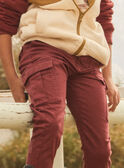 Pantaloni cargo bordeaux MAFINAGE / 25E3PG72PAN501