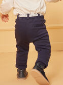 Pantaloni blu navy con cintura con stampa floreale LACLARA / 24H1BFJ1PAN070
