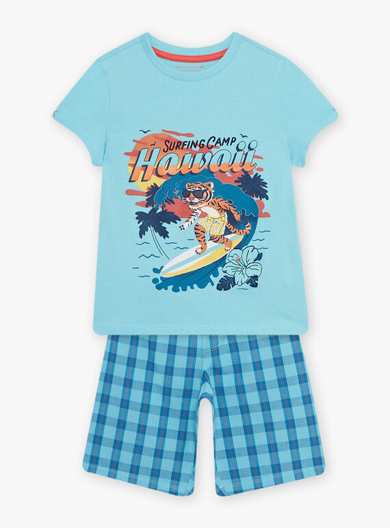 Completo pigiama blu turchese motivo surf bambino CAWAIAGE / 22E5PG55PYJC216
