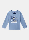 T-shirt in jersey azzurro con tasso chitarrista LETICHAGE / 24H3PGJ1TMLC236