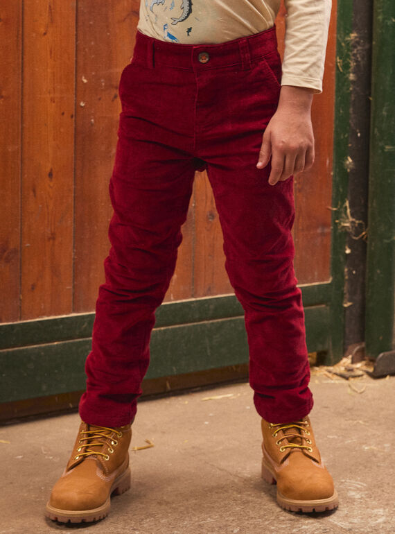 Pantaloni di velluto rosso LAROVAGE / 24H3PGR2PAN501