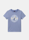 T-shirt a righe con scimmia MEMONKAGE / 25E3PG81TMC221