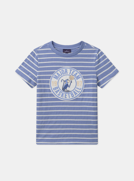 T-shirt a righe con scimmia MEMONKAGE / 25E3PG81TMC221