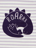 T-shirt lilla a maniche corte con stampa a righe FAOCTAVE / 23E1BGO1TMCH700