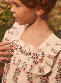 Blusa con volant e motivo a fiori KIBLETTE / 24E2PFC1CHE114