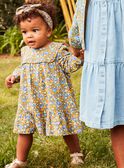 Abito con volant blu navy con stampa a fiori FABETTY / 23E1BF81ROB070