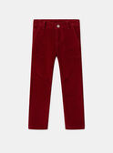 Pantaloni di velluto rosso LAROVAGE / 24H3PGR2PAN501