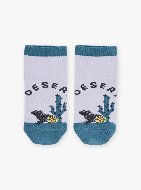 Calzini lilla e petrolio con motivo jacquard deserto FLANAGE / 23E4PGO1SOBH700