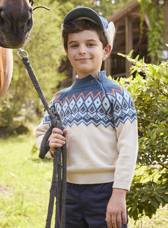 Maglione jacquard écru LARUMAGE / 24H3PGR1PULA001