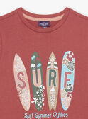 T-shirt rosso con stampa surf FISURFAGE / 23E3PGD2TMC303