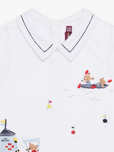 Body T-shirt ecrù e motivi fantasia neonato CAGOBI / 22E1BG81BOD001