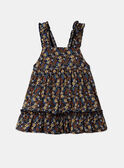 Abito navy con stampa fiori e pesci multicolore in popeline KAZAZIE / 24E1BFS2ROB718