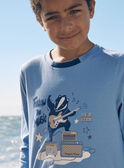 T-shirt in jersey azzurro con tasso chitarrista LETICHAGE / 24H3PGJ1TMLC236