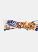 Fascia bianca con stampa fiori e pesci multicolore KAZELIE / 24E4BFS1BAN001