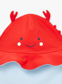 Cappello da bagno anti-UV rosso double face con motivo pinze 3D KISCOTT / 24E4BGG1CHAF524
