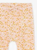 Pantaloni ecrù e arancioni in popeline con stampa foglie e frutti FAULINE / 23E1BFP1PAN001