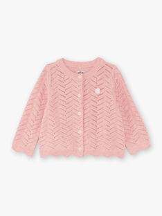Cardigan rosa in maglia neonata BAINES / 21H1BFJ2CARD314