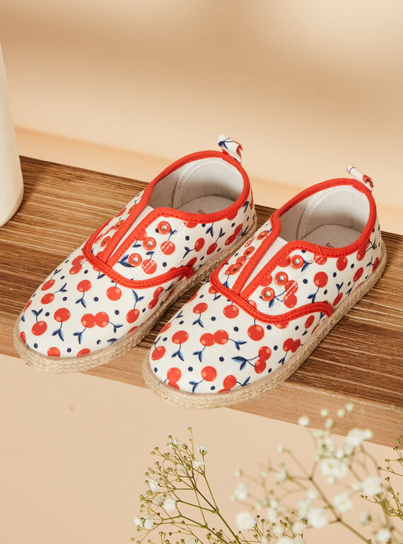 Slip-on ecrù con stampa ciliegie FABALETTE / 23N10PF41D16001
