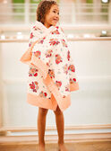 Asciugamano spugna rosa ed ecrù con stampa a fiori bambina CLIVIETTE / 22E4PFO2SRV001