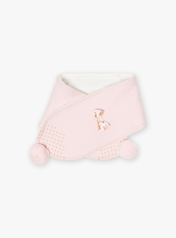 Sciarpa rosa chiaro con pompon neonata BIPRECIEUSE / 21H4BFD1ECH321
