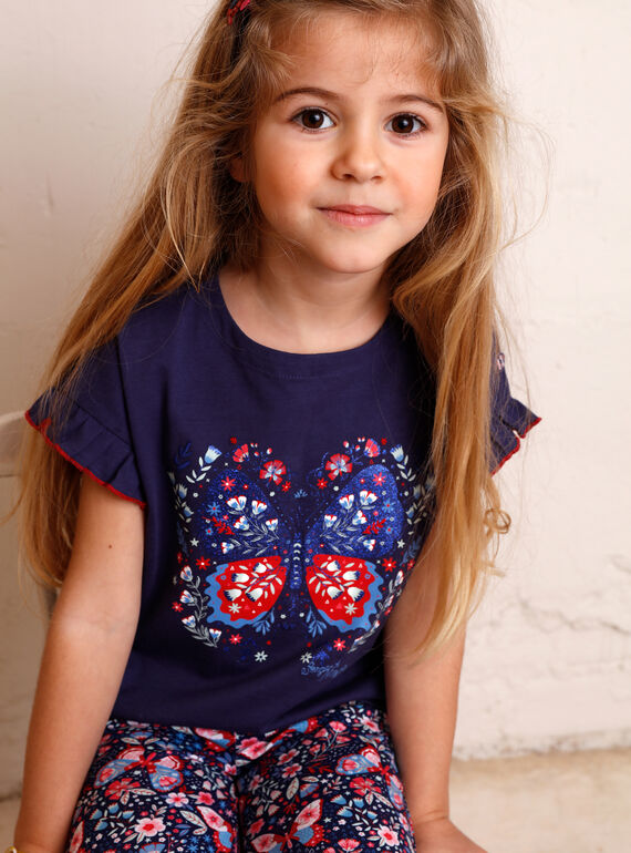 T-shirt maniche corte blu orizzonte bambino ZOTISETTE / 21E2PFB1TMC216