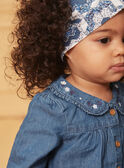 Camicia in jeans blu con collo con volant LACARINE / 24H1BFJ1CHEP274