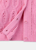 Cardigan rosa scuro in maglia intrecciata KARDETTE / 24E2PF31CARD312